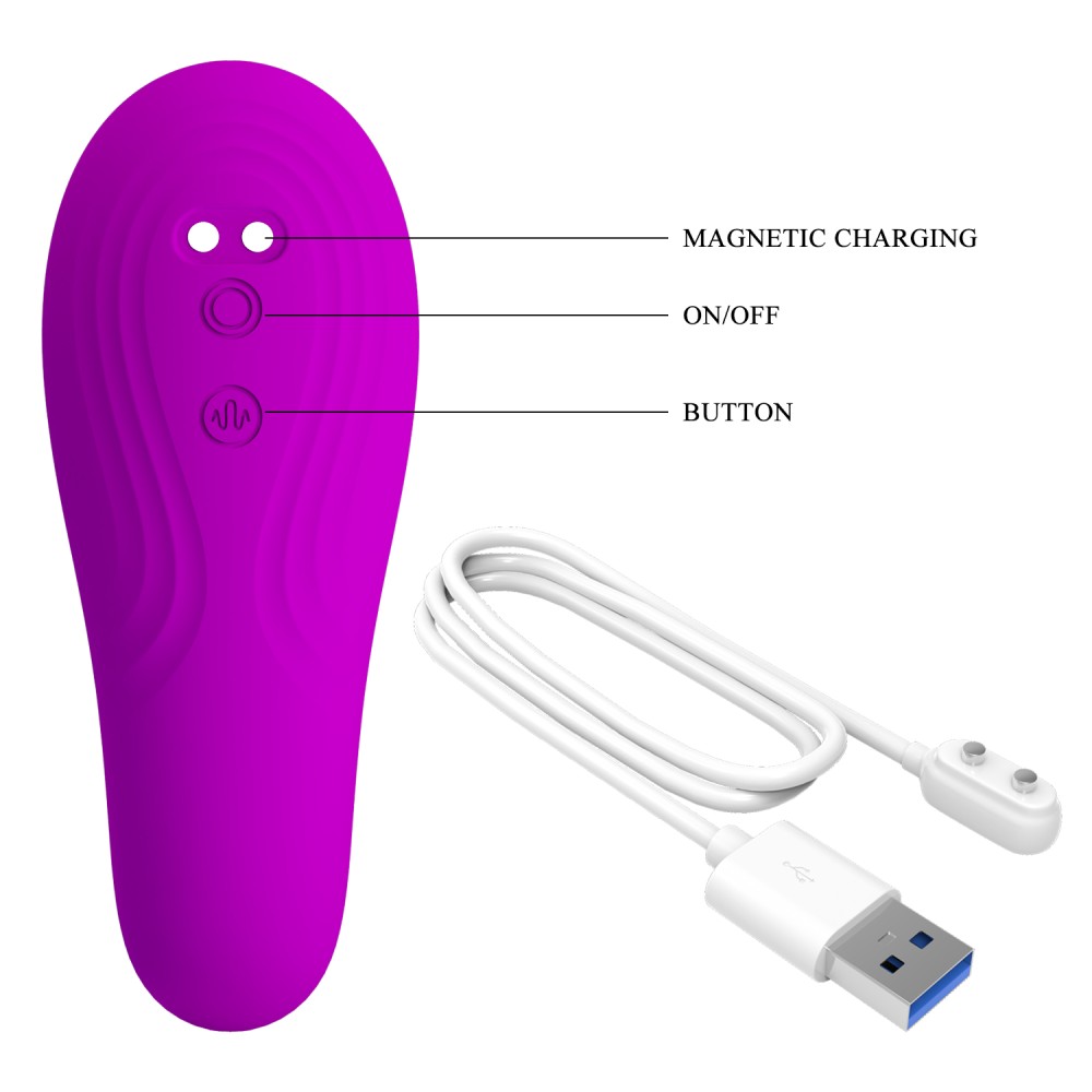 Вибратор с клиторальной пульсацией Pretty Love Nauty, фиолетовый, 14 х 10.9 см фото №10 — секс игрушки: Украина, NO TABOO