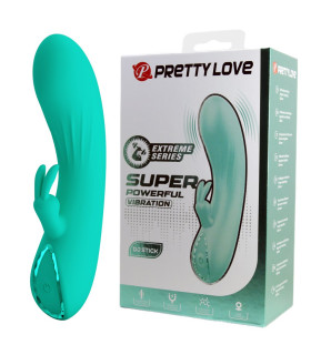 Вибратор-кролик Pretty Love DJ Stick с ушками для клитора, зеленый, 12.7 х 2.7 см - No Taboo