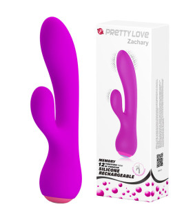 Вибратор-кролик Pretty Love Zachary гибкий, фиолетовый, 17.8 х 3.2 см - No Taboo