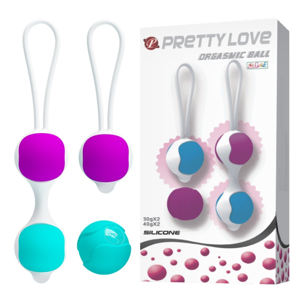Вагинальные шарики Pretty Love Orgasmic Ball силиконовые, разноцветные, 2 шт фото №0 — секс игрушки: Украина, NO TABOO