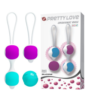 Вагінальні кульки Pretty Love Orgasmic Ball силіконові, різнокольорові, 2 шт - No Taboo