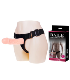 Фаллопротез BAILE Jessica на трусиках, бежевый, 15.5 х 4 см - No Taboo