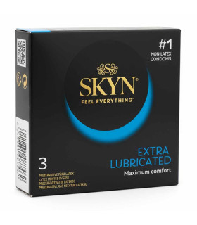 Презервативи безлатексні SKYN Extra Lube, з додатковою змазкою, 3 шт - No Taboo