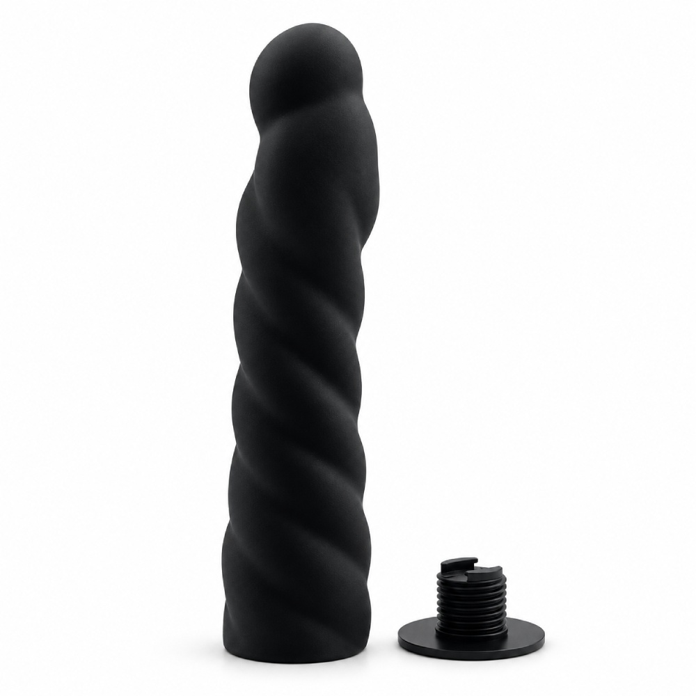 Страпон силиконовый DS Fetish с регулируемой портупеей и насадкой, черный, 16 × 3.2 см фото №2 — секс игрушки: Украина, NO TABOO