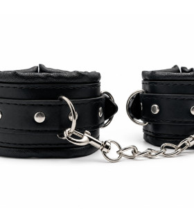 Наручники універсальні DS Fetish на ланцюжку, м'які, чорні - No Taboo
