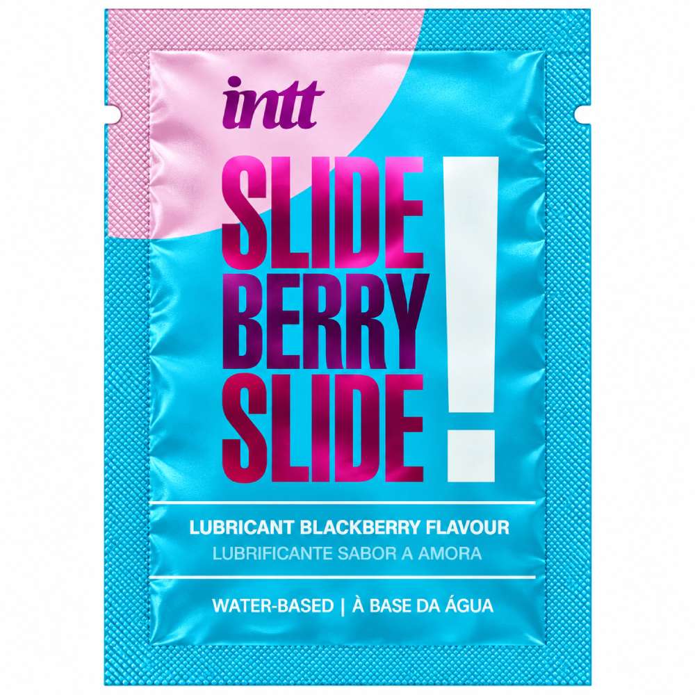 САШЕТ Съедобный лубрикант Intt Slide Berry Slide! со вкусом ежевики, 2 мл, фото №0 — секс шоп Украина, NO TABOO