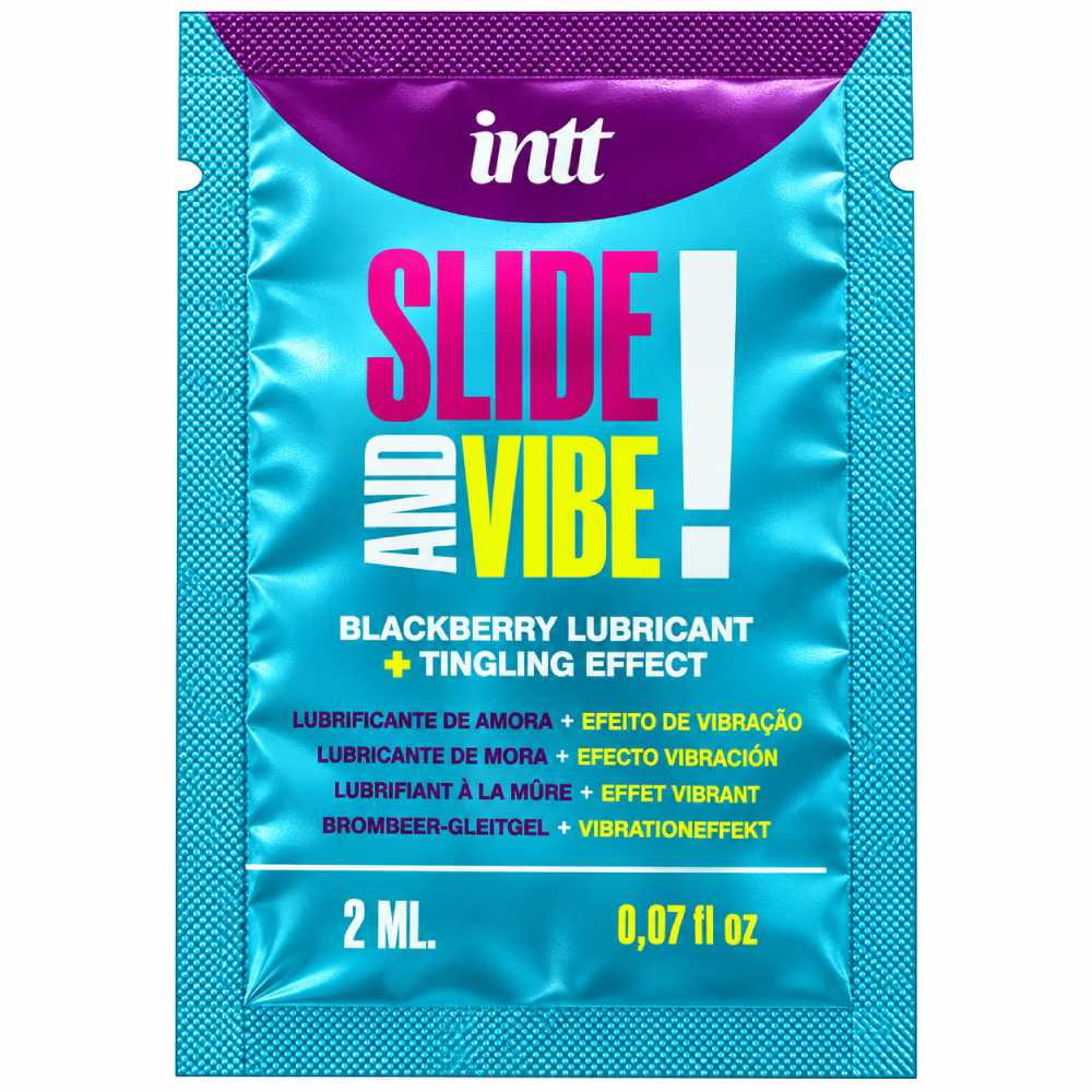 САШЕТ Съедобный лубрикант Intt Slide & Vibe Blackberry с ароматом ежевики, 2 мл, фото №0 — секс шоп Украина, NO TABOO