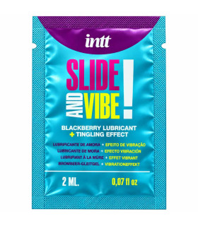 САШЕТ Съедобный лубрикант Intt Slide & Vibe Blackberry с ароматом ежевики, 2 мл - No Taboo