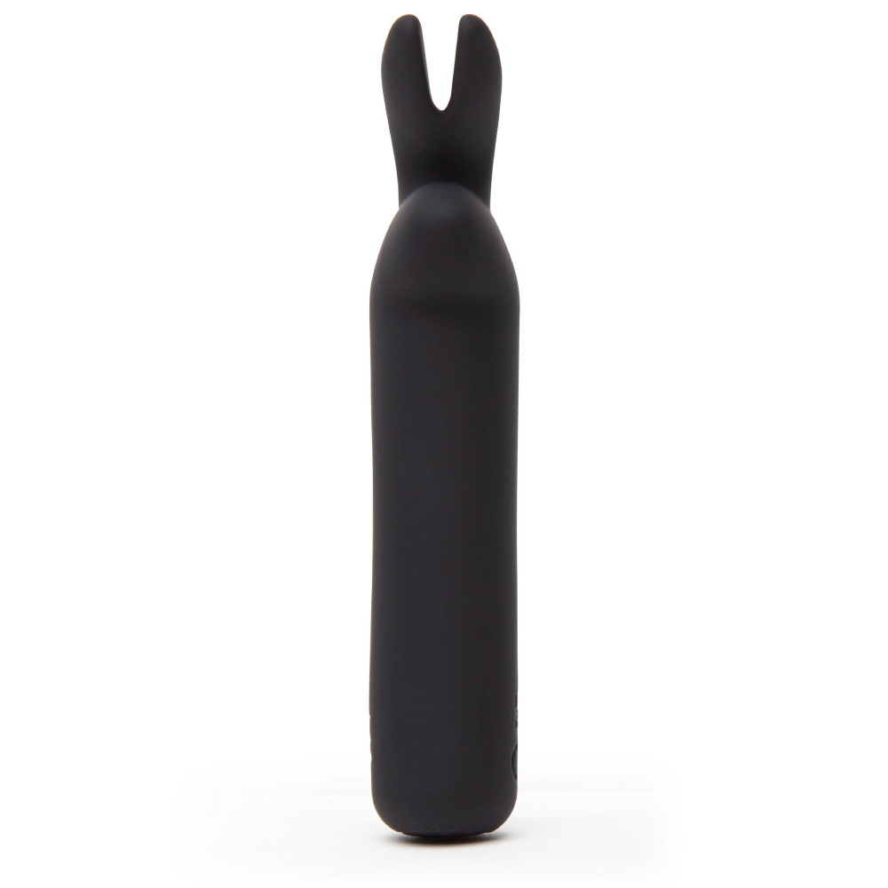 Вибропуля Happy Rabbit с ушками кролика, черная, 12 х 2.5 см фото №3 — секс игрушки: Украина, NO TABOO
