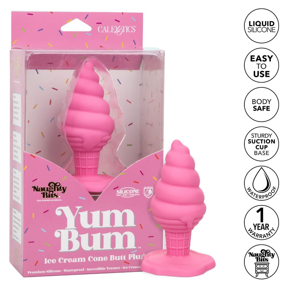 Анальная пробка Yum Bum в виде мороженого, розовая, 9.5 х 4.5 см фото №0 — секс игрушки: Украина, NO TABOO