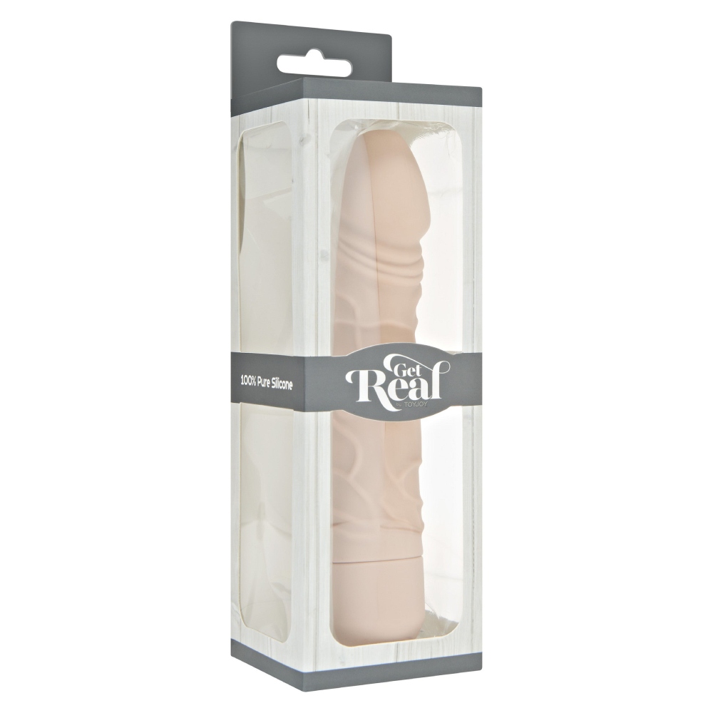 Вибратор реалистичный ToyJoy Get Real с поворотным регулятором, бежевый, 20,1 × 4,4 см фото №2 — секс игрушки: Украина, NO TABOO