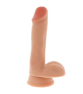 Фаллоимитатор на присоске ToyJoy Get Real с двойной плотностью, бежевый, 17 × 3 см - No Taboo