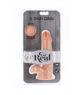 Фаллоимитатор на присоске ToyJoy Get Real с двойной плотностью, бежевый, 17 × 3 см - No Taboo
