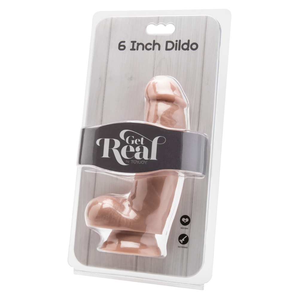 Реалистичный фаллоимитатор ToyJoy Get Real на присоске, бежевый, 15 х 4 см фото №2 — секс игрушки: Украина, NO TABOO