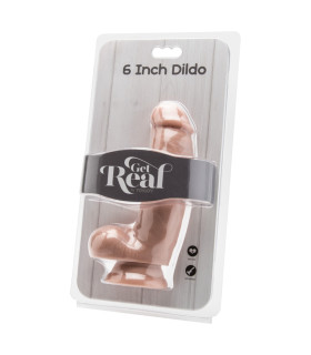 Реалистичный фаллоимитатор ToyJoy Get Real на присоске, бежевый, 15 х 4 см - No Taboo