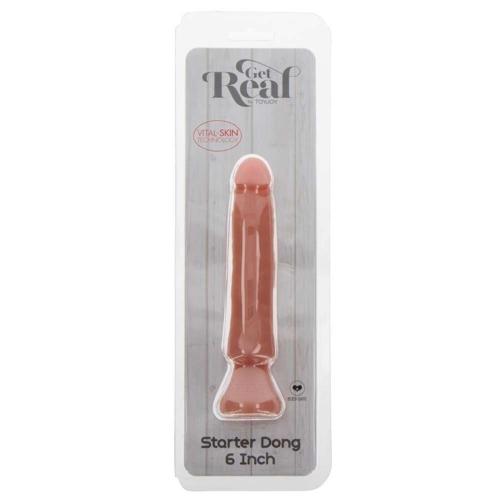 Фалоімітатор реалістичний ToyJoy Get Real на присосці, бежевий, 16 х 3 см фото №2 — секс іграшки: Україна, NO TABOO