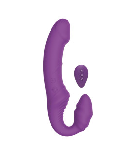 Безремневый вибрострапон ToyJoy Nymphea с пультом, фиолетовый, 20 × 4 см - No Taboo