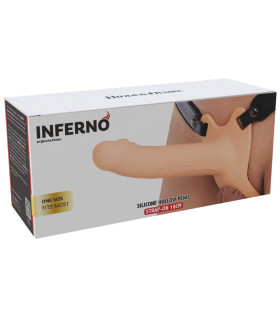 Фалопротез Hidden Desire Inferno с регулируемыми ремнями, бежевый, 18 × 4 см - No Taboo