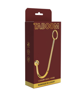 Анальный крюк Taboom с кольцом для бондажа, золотой, 24 см - No Taboo