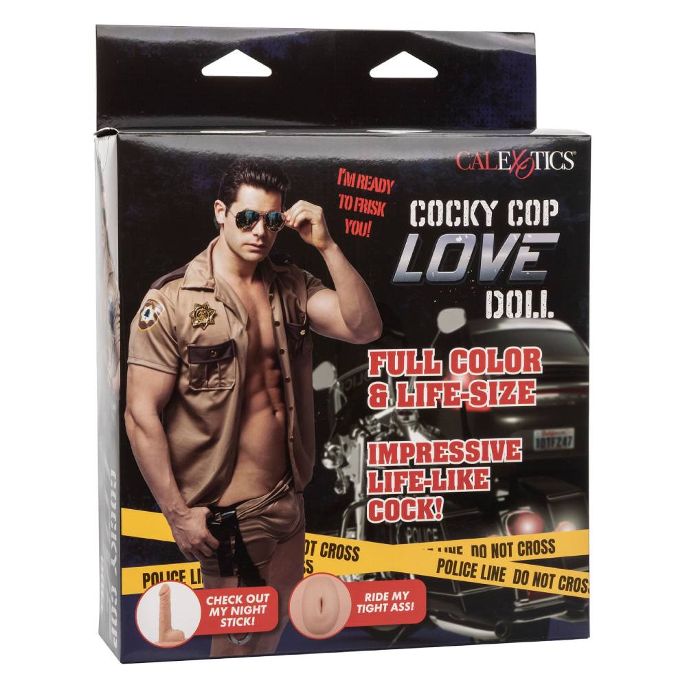 Надувная секс-кукла CalExotics Cocky Cop с фаллоимитатором и анусом, бежевая, 160 см фото №0 — секс игрушки: Украина, NO TABOO