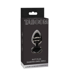 Анальна пробка, S, Taboom, із кристалом, чорна, 7.2 х 2.7 см - No Taboo