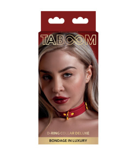Ошейник Taboom с золотой фурнитурой, красный - No Taboo