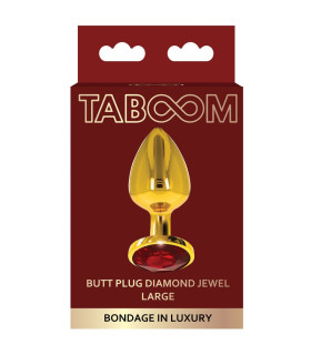 Анальна пробка, L, Taboom з кристалом, золота, 9.5 x 4 см - No Taboo