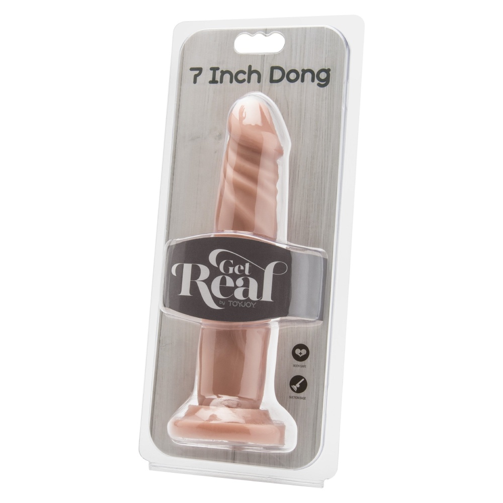 Фалоімітатор реалістичний ToyJoy Get Real на присосці, бежевий, 18 х 3.5 см фото №2 — секс іграшки: Україна, NO TABOO