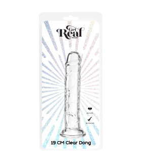 Фалоімітатор на присосці ToyJoy Get Real Clear Dong, прозорий, 19 х 4.5 см - No Taboo