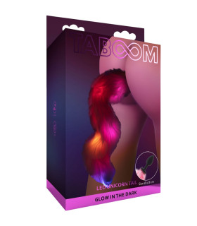 Анальна пробка з хвостом TABOOM світиться, чорна, 6 х 2.8 см - No Taboo