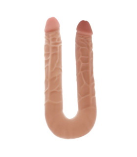 Подвійний фалоімітатор ToyJoy Double Dong, бежевий, 40 х 3.5 см - No Taboo