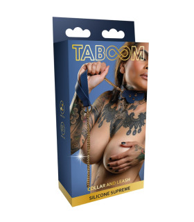 Ошейник с поводком Taboom, силиконовый, синий - No Taboo