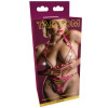 Портупея с цепями Taboom Malibu Bra & Brief Harness розовая с золотой фурнитурой, S-M, фото №1 — секс шоп Украина, NO TABOO