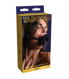 Кляп Taboom Dona Rose Ball в виде розы, черный, 4.2 см - No Taboo