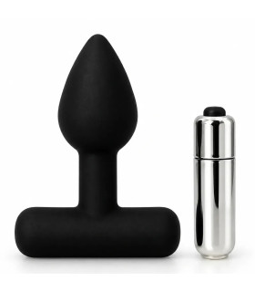 Анальная пробка силиконовая DS Fetish со съемной вибропулей, черная, S - No Taboo