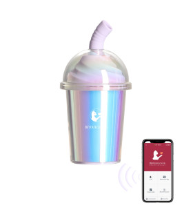 Вакуумний стимулятор в форме стаканчика с трубочкой BeYourLover Joy Cup голубой, 9.1 х 4.6 см - No Taboo