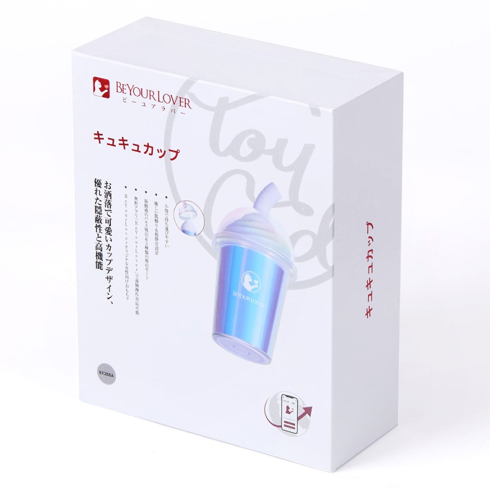 Вакуумний стимулятор в форме стаканчика с трубочкой BeYourLover Joy Cup голубой, 9.1 х 4.6 см фото №3 — секс игрушки: Украина, NO TABOO