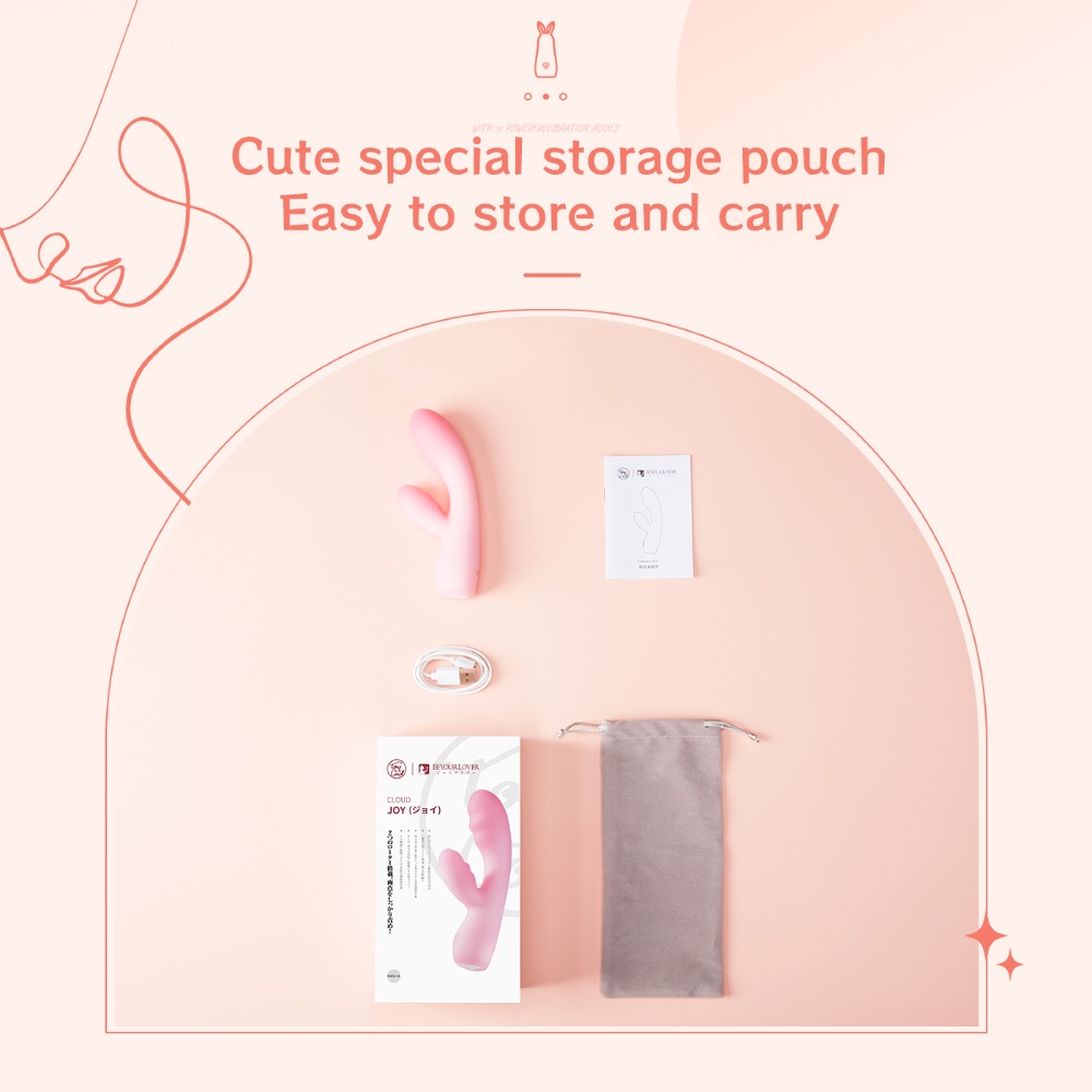 Вибратор-кролик мягкость зефира BeYourLover Cloud JOY двойной слой жидкого силикона, розовый, 15.3 х 3.6 см фото №20 — секс игрушки: Украина, NO TABOO