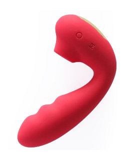 Вибратор для точки G BeYourLover Tara с вакуумной стимуляцией и нагревом, красный, 13 х 3.5 см - No Taboo