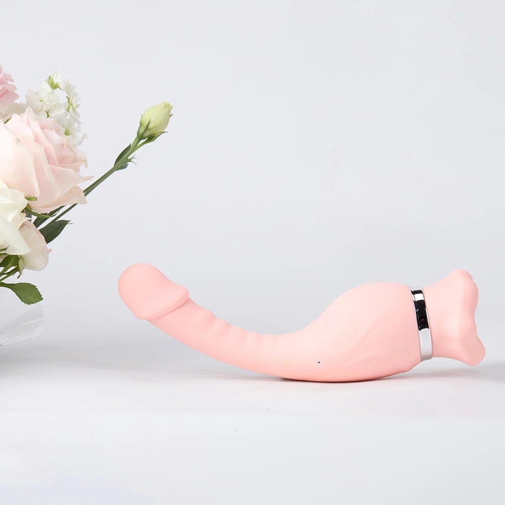 Вібратор і кліторальний стимулятор BeYourLover Devil Flower зі всмоктуванням, рожевий, 24.3 х 3.7 см фото №5 — секс іграшки: Україна, NO TABOO