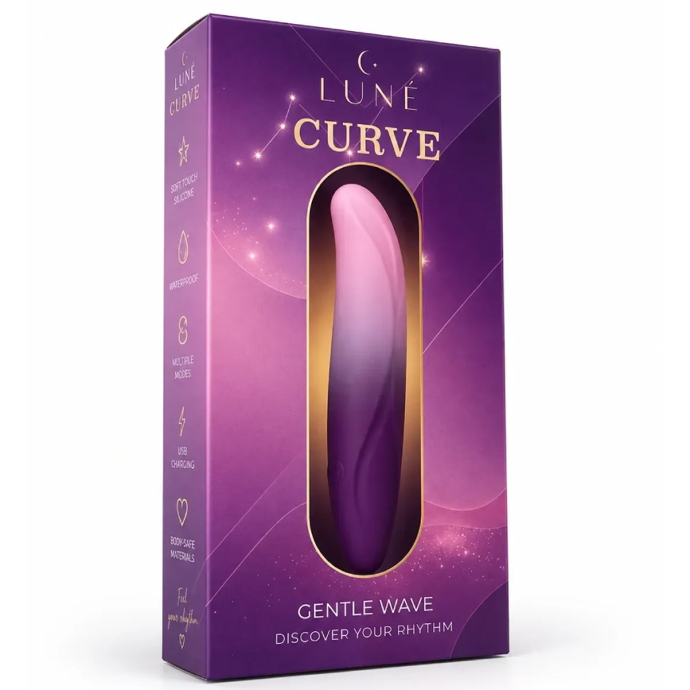 Вибропуля с загнутым концом UNIVIBE LUNE CURVE градиент, розово-фиолетовый, 10 х 2.3 см фото №2 — секс игрушки: Украина, NO TABOO