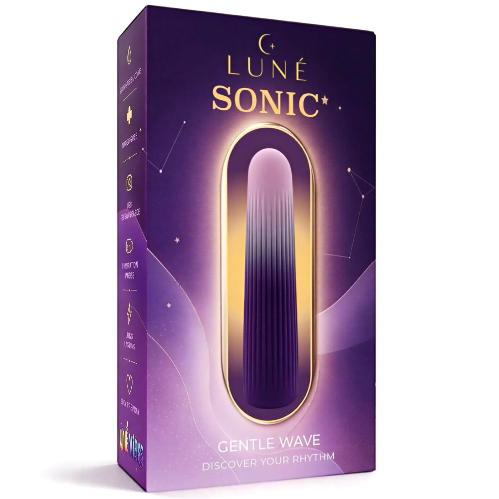 Минивибратор гибкий UNIVIBE LUNE Sonic градиент, розово-фиолетовый, 10 х 2.3 см фото №2 — секс игрушки: Украина, NO TABOO