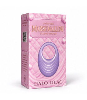 Эрекционное виброкольцо UNIVIBE MARSHMALLOW с приложением, фиолетовое, 8.6 х 5.7 см - No Taboo