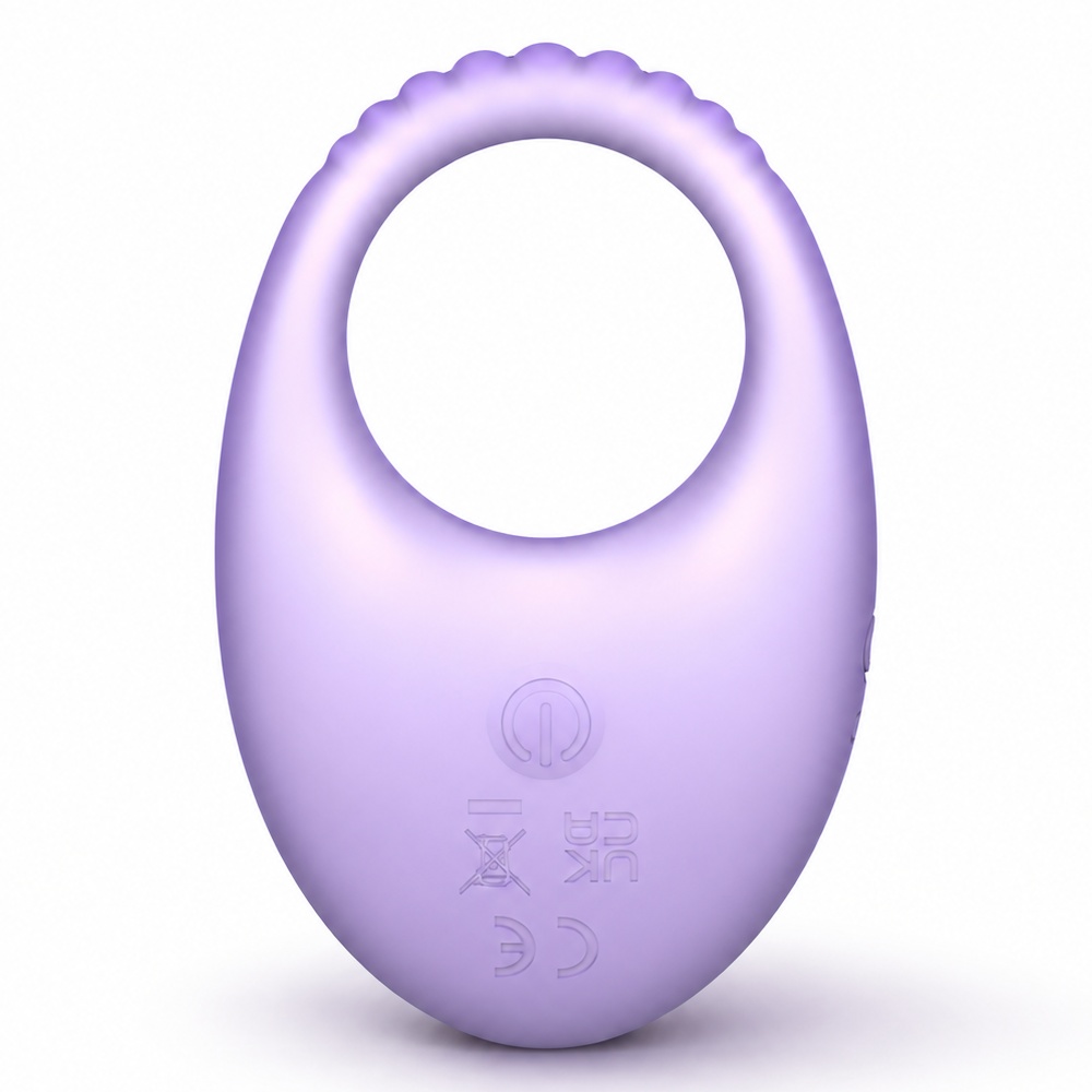 Эрекционное виброкольцо UNIVIBE MARSHMALLOW с приложением, фиолетовое, 8.6 х 5.7 см фото №4 — секс игрушки: Украина, NO TABOO