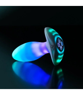 Анальный вибратор Paradise The Plug с LED-подсветкой, с приложением, белый, 10.8 х 3.8 см - No Taboo