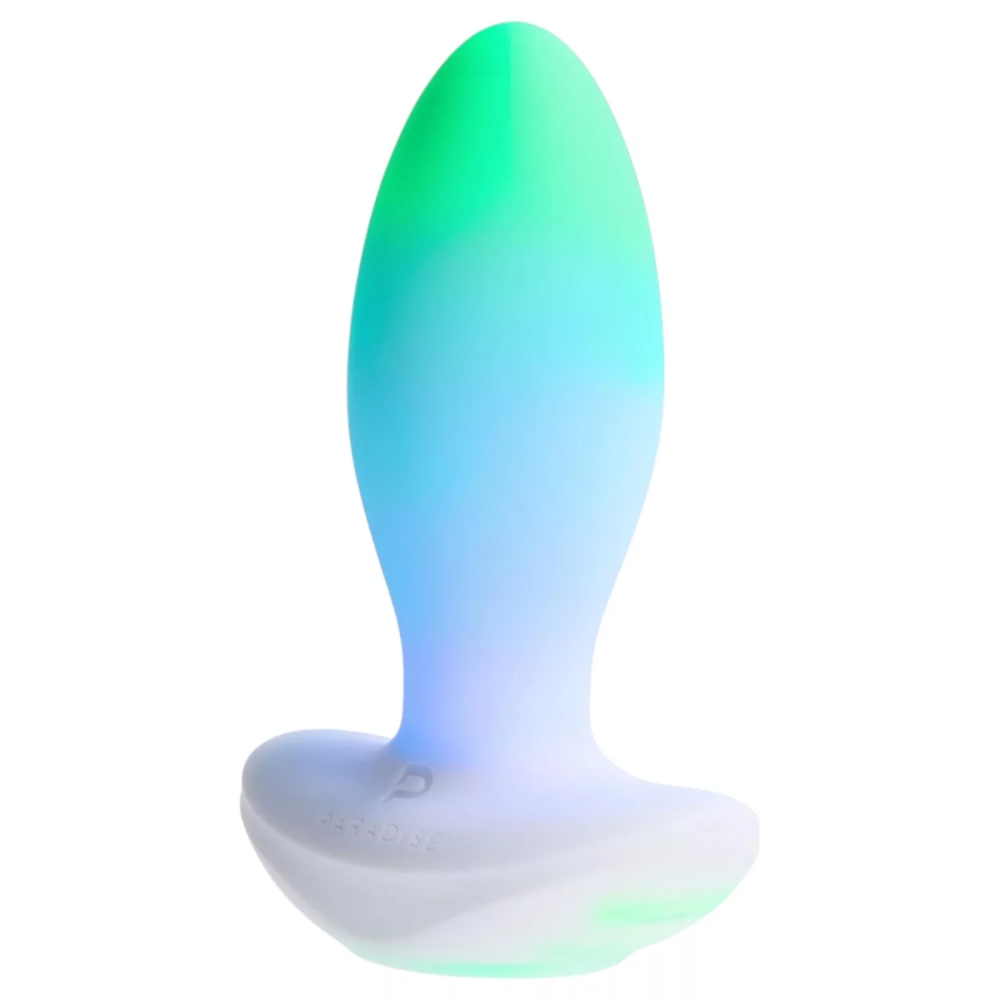 Анальный вибратор Paradise The Plug с LED-подсветкой, с приложением, белый, 10.8 х 3.8 см фото №10 — секс игрушки: Украина, NO TABOO