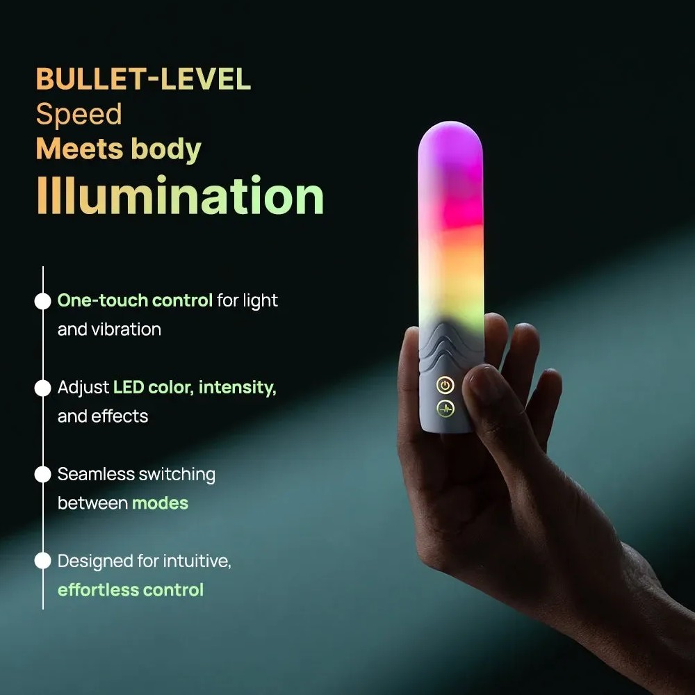 Вибропуля Paradise The Bullet с LED-подсветкой, с приложением, белая, 12 х 2 см фото №5 — секс игрушки: Украина, NO TABOO