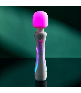Вибратор-микрофон Paradise The Wand с LED-подсветкой, с приложением, белый, 24.8 х 5.1 см - No Taboo