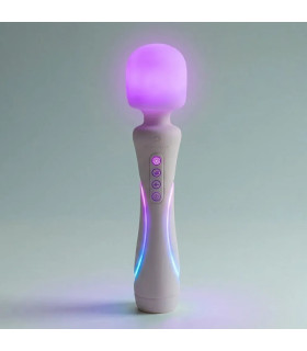 Вибратор-микрофон Paradise The Wand с LED-подсветкой, с приложением, белый, 24.8 х 5.1 см - No Taboo