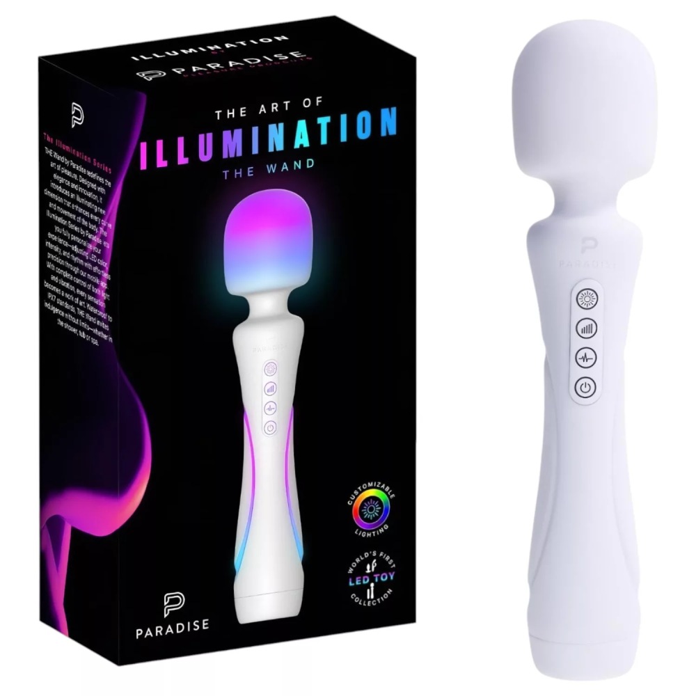 Вибратор-микрофон Paradise The Wand с LED-подсветкой, с приложением, белый, 24.8 х 5.1 см фото №12 — секс игрушки: Украина, NO TABOO